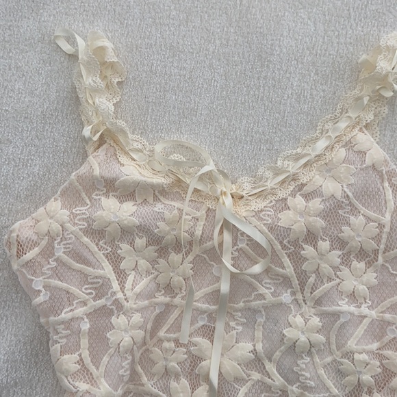 ballet corset apricot lace cami top - Picture 2 of 7